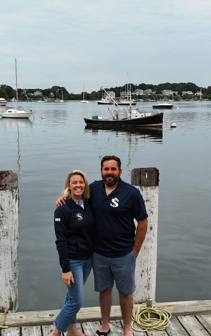 Jenn and Andrew on the Standish dock