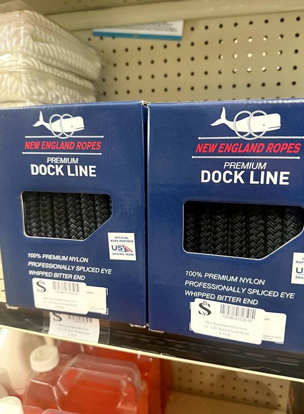 New England Ropes premium dock lines on the store shelf